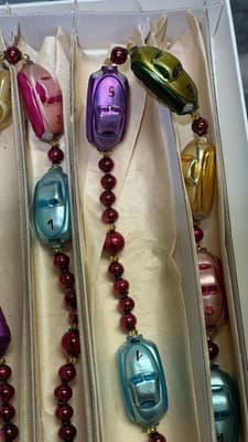 Christopher Radko Glass Car Garland Czech Republic w/ Original Box - Thumbnail 6