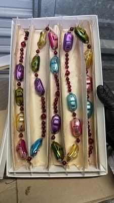 Christopher Radko Glass Car Garland Czech Republic w/ Original Box - Thumbnail 4