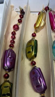Christopher Radko Glass Car Garland Czech Republic w/ Original Box - Thumbnail 15