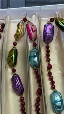 Christopher Radko Glass Car Garland Czech Republic w/ Original Box - Thumbnail 10