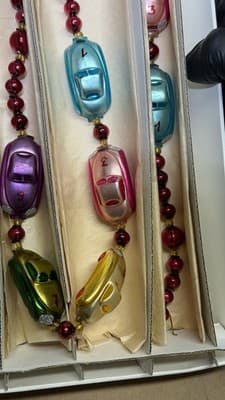 Christopher Radko Glass Car Garland Czech Republic w/ Original Box - Thumbnail 7
