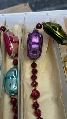 Christopher Radko Glass Car Garland Czech Republic w/ Original Box - Thumbnail 21