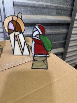 Set of 6 Stained Glass Christmas Nativity Tealight Candle Holders - Thumbnail 9