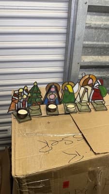 Set of 6 Stained Glass Christmas Nativity Tealight Candle Holders - Thumbnail 12