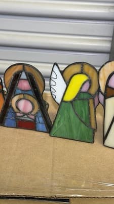 Set of 6 Stained Glass Christmas Nativity Tealight Candle Holders - Thumbnail 14