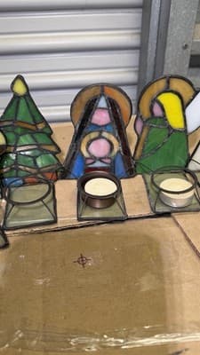 Set of 6 Stained Glass Christmas Nativity Tealight Candle Holders - Thumbnail 6