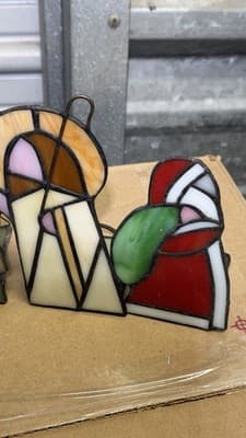 Set of 6 Stained Glass Christmas Nativity Tealight Candle Holders - Thumbnail 15