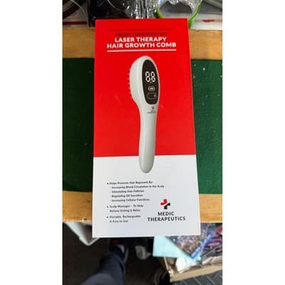 Medic Therapeutics Laser Therapy Hair Growth Comb Red LED Scalp Massager White - Thumbnail 2