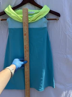 Susana Monaco Neon Colorblock Strapless Mini Dress Blue Green XS/S Stretch - Thumbnail 7
