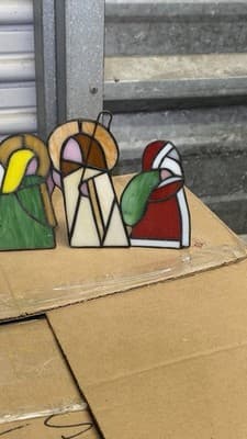 Set of 6 Stained Glass Christmas Nativity Tealight Candle Holders - Thumbnail 16