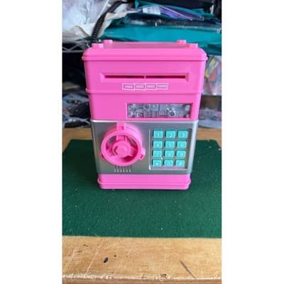 Pink Electronic Piggy Bank Safe Kids Money Box with Keypad and Auto Scroll