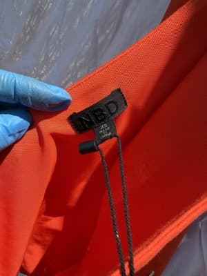 NBD Revolve Neon Orange One Shoulder Bodysuit XS Long Sleeve Bodycon Top - Thumbnail 4