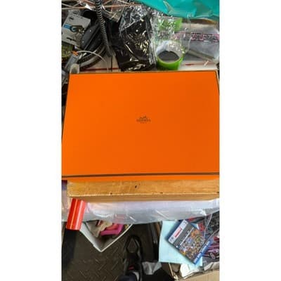 Hermes Paris Orange Signature Storage Box Empty Luxury Gift Box 13.5x9.5x3.5 - Thumbnail 7