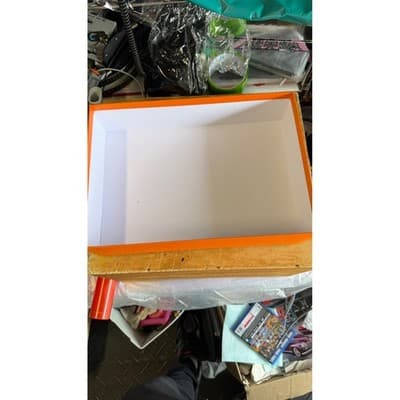 Hermes Paris Orange Signature Storage Box Empty Luxury Gift Box 13.5x9.5x3.5 - Thumbnail 2