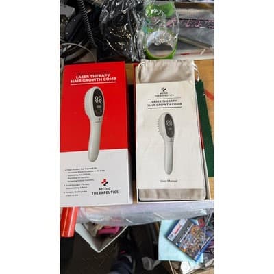 Medic Therapeutics Laser Therapy Hair Growth Comb Red LED Scalp Massager White - Thumbnail 4