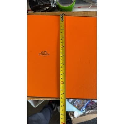 Hermes Paris Orange Signature Storage Box Empty Luxury Gift Box 13.5x9.5x3.5 - Thumbnail 9