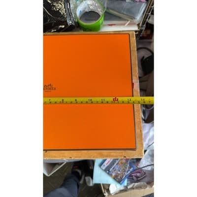 Hermes Paris Orange Signature Storage Box Empty Luxury Gift Box 13.5x9.5x3.5 - Thumbnail 8