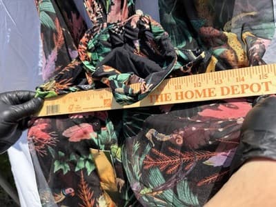 PatBO Oasis Tropical Cutout Maxi Dress Black Floral Long Sleeve Size S - Thumbnail 13