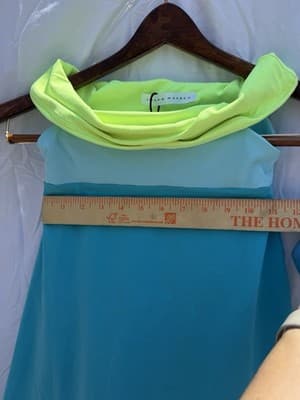 Susana Monaco Neon Colorblock Strapless Mini Dress Blue Green XS/S Stretch - Thumbnail 6
