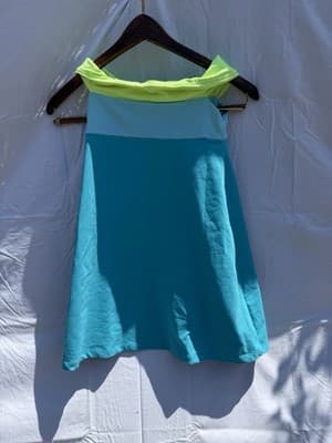 Susana Monaco Neon Colorblock Strapless Mini Dress Blue Green XS/S Stretch