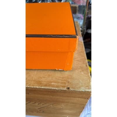 Hermes Paris Orange Signature Storage Box Empty Luxury Gift Box 13.5x9.5x3.5 - Thumbnail 3