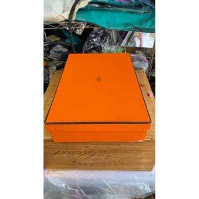 Hermes Paris Orange Signature Storage Box Empty Luxury Gift Box 13.5x9.5x3.5 - Thumbnail 5