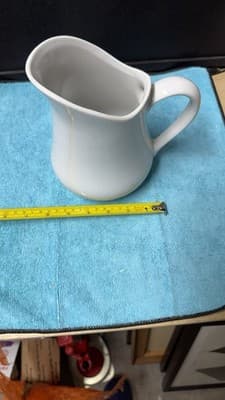 Porcelana Veracruz White Ceramic Pitcher 7.5” Brazil Vintage Kitchen Decor - Thumbnail 11