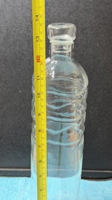 Vintage Clear Glass Bottle with Stopper – 13.5” Tall - Thumbnail 5