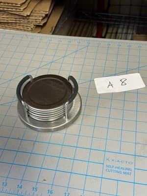 Drink Coasters Stainless Steel with Holder 6 pieces Mainstays padded back