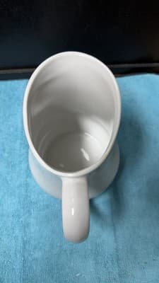 Porcelana Veracruz White Ceramic Pitcher 7.5” Brazil Vintage Kitchen Decor - Thumbnail 6