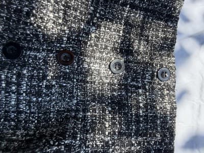 More To Come Tweed Strapless Corset Tube Top Black White XS - Thumbnail 3