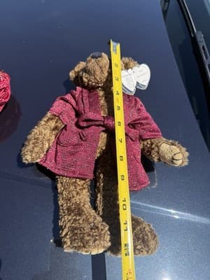 Ty Attic Treasures Collection “Tyrone” Teddy Bear Plush Burgundy Robe 11” - Thumbnail 4