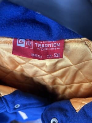 New Era Tradition NC A&T State Univ Varsity Jacket 5XL Blue Gold Bulldog - Thumbnail 3