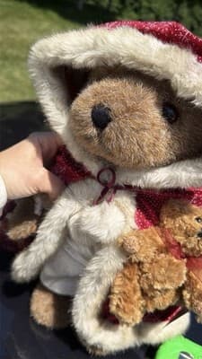 2003 Sasha & Nicholas Holiday Collectible Bears W/ Red Cape On Stand Plush - Thumbnail 7