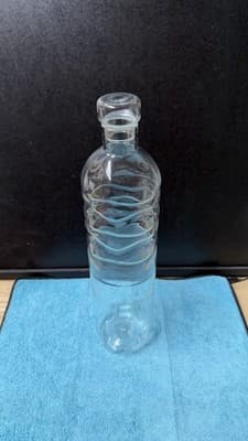 Vintage Clear Glass Bottle with Stopper – 13.5” Tall - Thumbnail 2