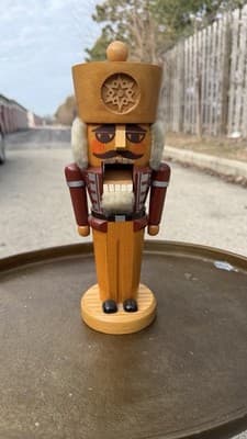 Vintage Erzgebirge Expertic Wooden Nutcracker GDR East Germany 10” - Thumbnail 4