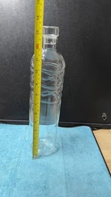 Vintage Clear Glass Bottle with Stopper – 13.5” Tall - Thumbnail 6