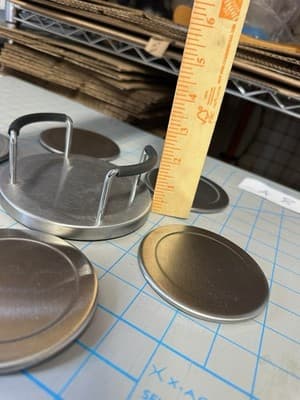 Drink Coasters Stainless Steel with Holder 6 pieces Mainstays padded back - Thumbnail 6