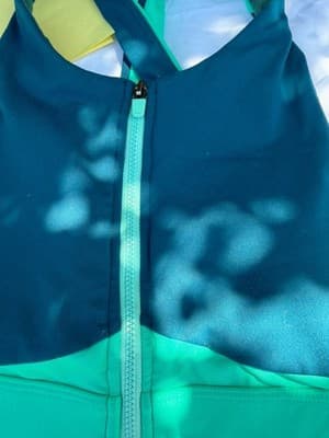 Fabletics Sz M Ella High Support Zip Front Sports Bra Colorblock Worn Once - Thumbnail 3