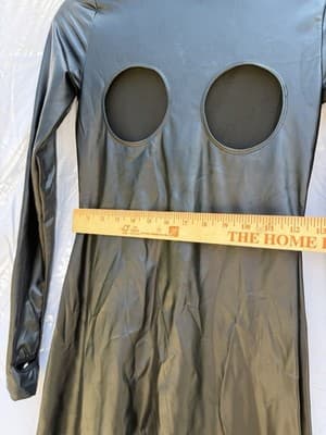 Trickz N’ Treatz Black Faux Leather Catsuit Bodysuit Costume XS Goth - Thumbnail 5