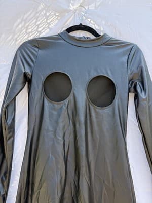 Trickz N’ Treatz Black Faux Leather Catsuit Bodysuit Costume XS Goth - Thumbnail 4