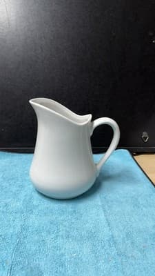 Porcelana Veracruz White Ceramic Pitcher 7.5” Brazil Vintage Kitchen Decor