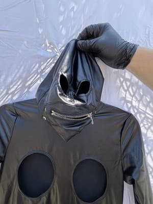 Trickz N’ Treatz Black Faux Leather Catsuit Bodysuit Costume XS Goth - Thumbnail 7