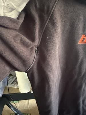 Harley-Davidson Black Fleece Hoodie H-D Logo Orange Lining Size L - Thumbnail 4