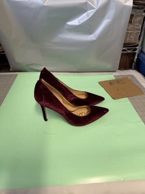 Sam Edelman Hazel Velvet Pointed Toe Stiletto Heels Women's Size 7.5 Burgundy