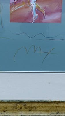Max Peter Framed Abstract Figurative Print 1985 Pastel Art - Thumbnail 5