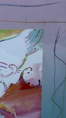 Max Peter Framed Abstract Figurative Print 1985 Pastel Art - Thumbnail 11