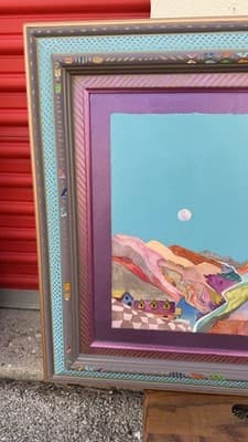 Fran Larsen Framed Watercolor Landscape Art Hand Painted Frame 34x26 - Thumbnail 3