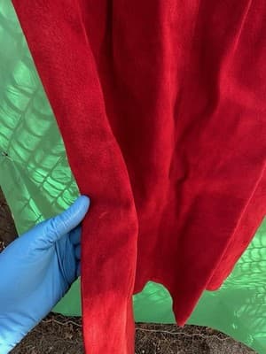 Jas Julie Red Leather Skirt Size 6 Midi Vintage Genuine Womens - Thumbnail 4