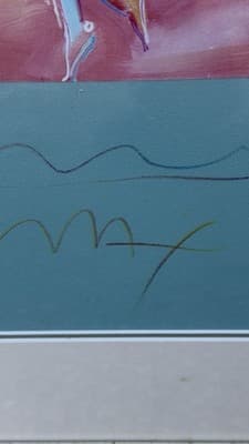 Max Peter Framed Abstract Figurative Print 1985 Pastel Art - Thumbnail 13